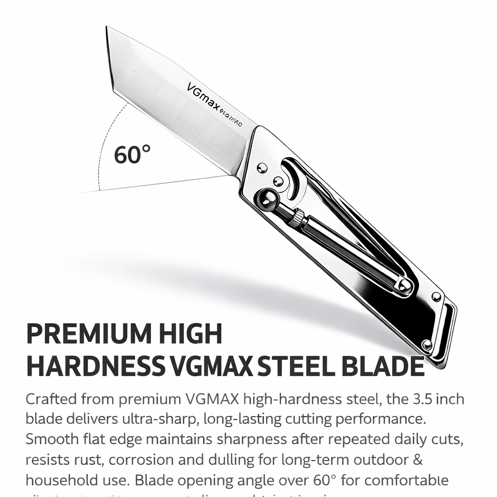 VGMAX All Stainless Steel Folding Pocket Knife