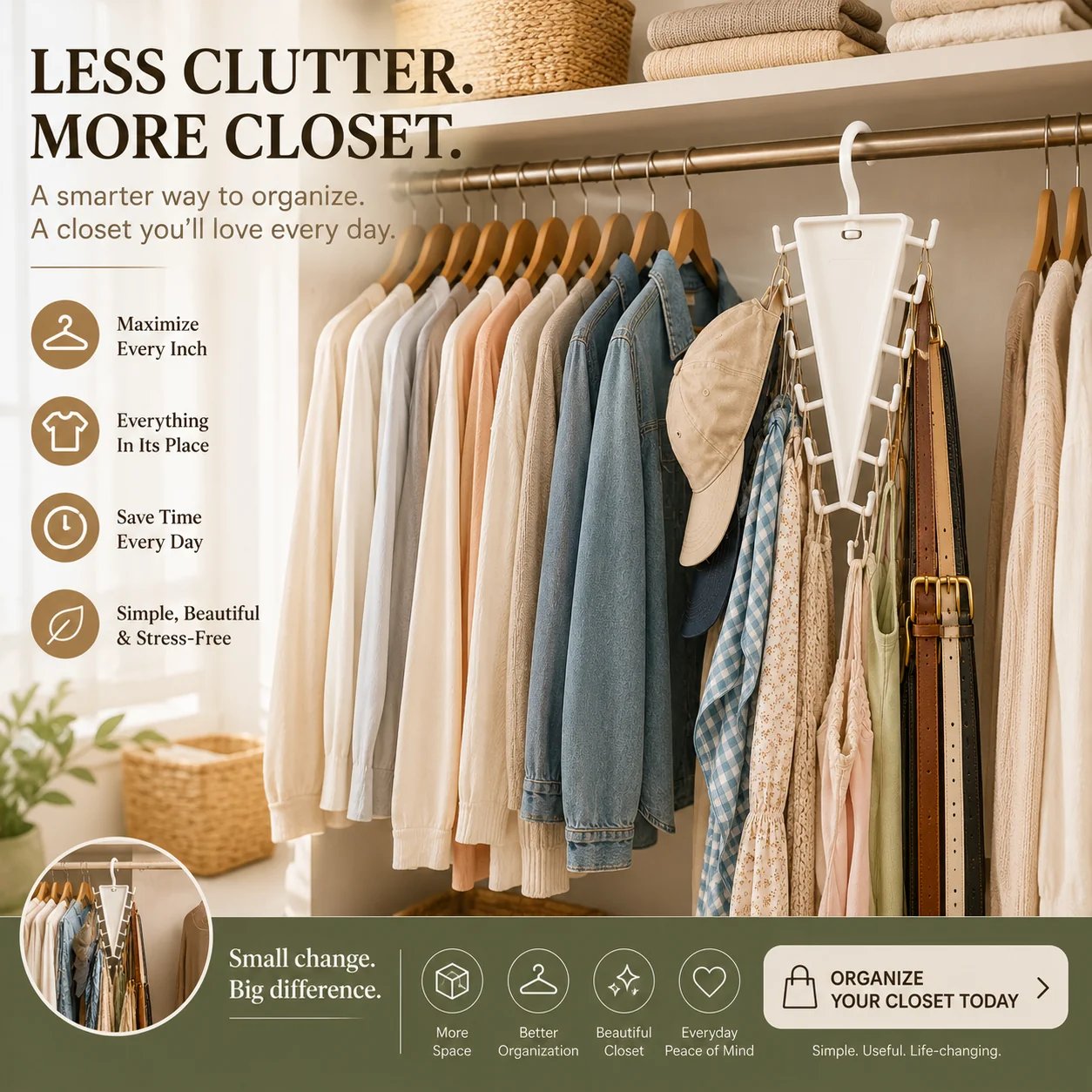 👚 12-Hook Vertical Closet Organizer | Space-Saving Storage