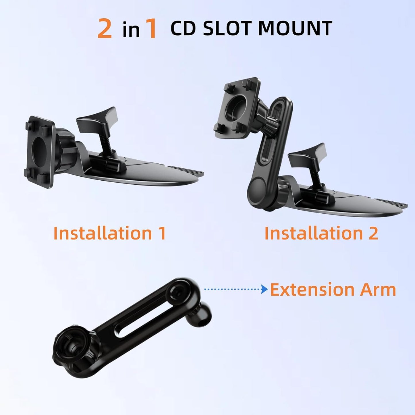 🚗 Adjustable CD Slot CarPlay Mount with 360° Rotation