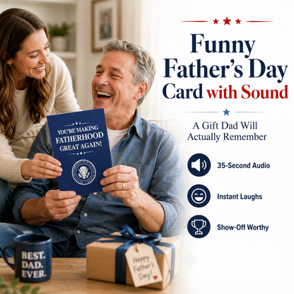 🎉Funny Fathers Day Card with Sound– The Gift Dad Won't Stop Playing! 📣😉