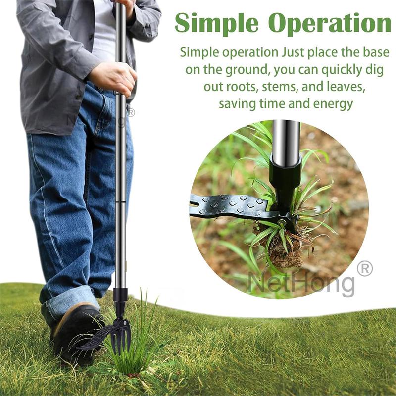 4-Claw Stand Up Weeder – Remove Weeds Without Bending, Pulling or Kneeling