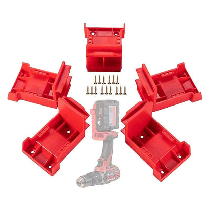 5-Pack 2-in-1 Power Tool & Battery Holder Mounts for Dewalt/Milwaukee 18V Li-ion Batteries & Cordless Tools