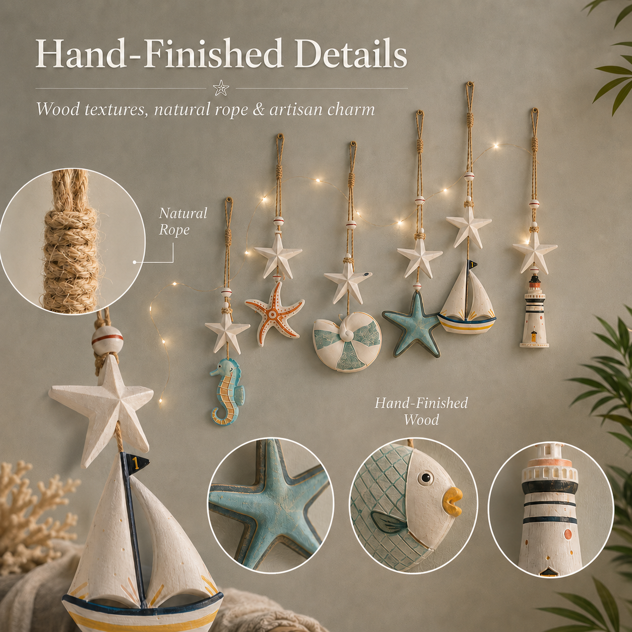 🌊✨ Seaside Glow Wall Hangings — Set of 7 🏡💙 Bring the Quiet Charm of the Coast Into Your Home 🌴🐚