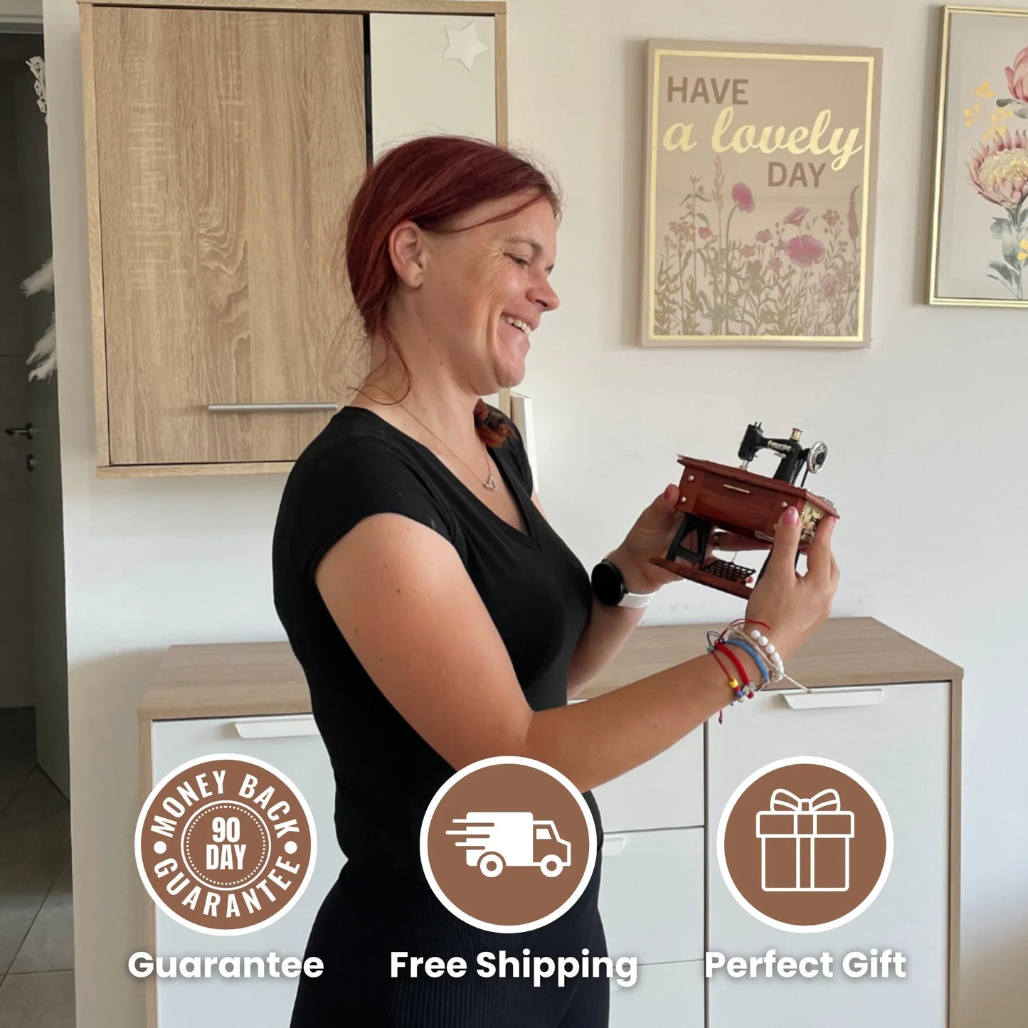 Sewing Machine-Shaped Music Box