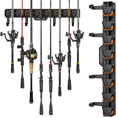 🎣 Heavy-Duty 10-Rod Garage Fishing Pole Holder 💪 – Wall & Ceiling Mount Organizer 🧰🏠
