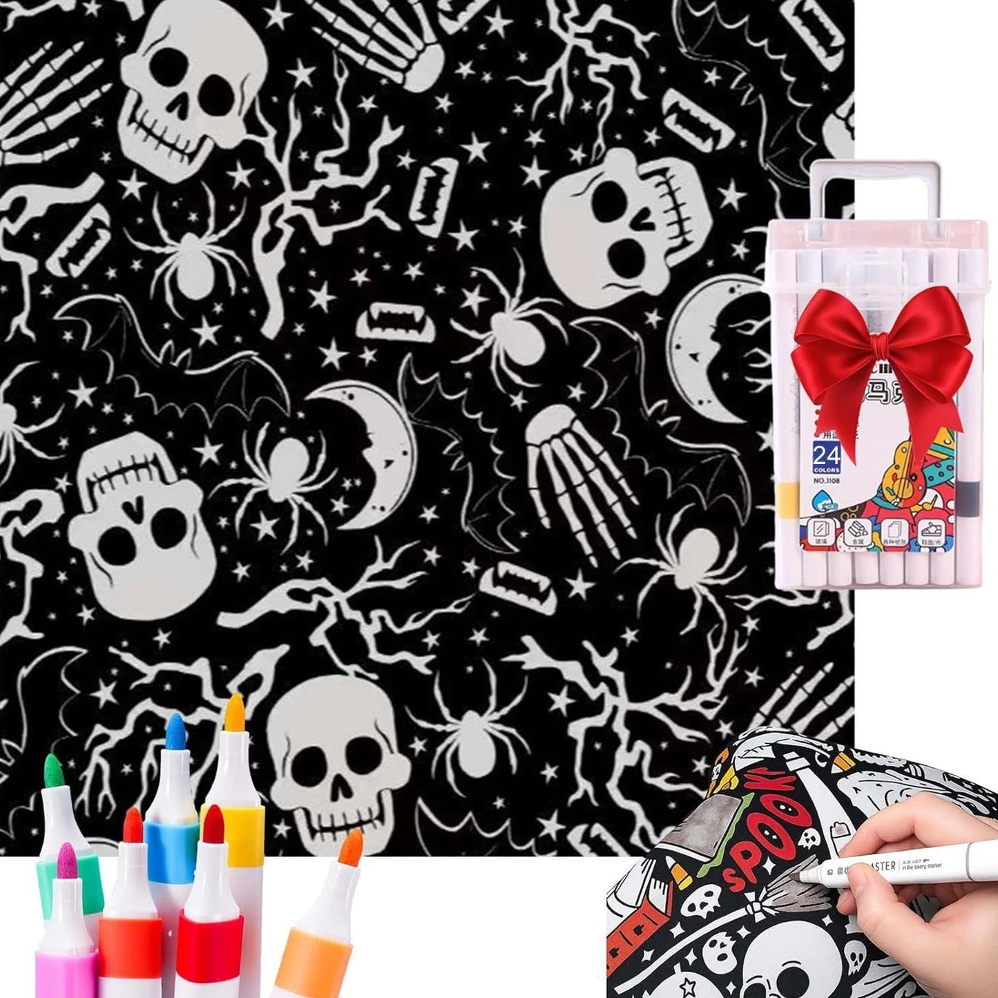 🎨DIY Coloring Blanket with Fabric Markers🖍️ - 🎀Washable and Reusable Children's DIY Coloring Blanket | Creative Handmade Gift🎁