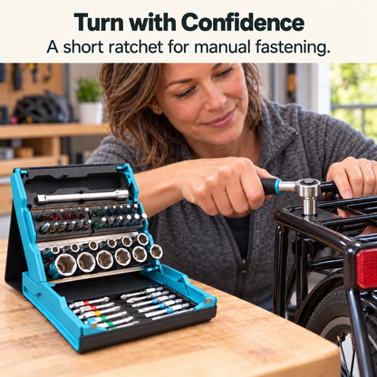 🔧 69-Piece Compact Ratchet & Socket Set – 1/4-Inch Drive with Driver Bits & Folding Case