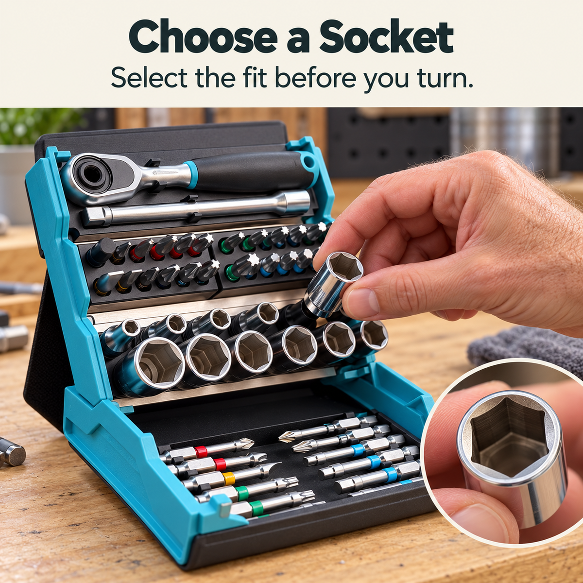 🔧 69-Piece Compact Ratchet & Socket Set – 1/4-Inch Drive with Driver Bits & Folding Case
