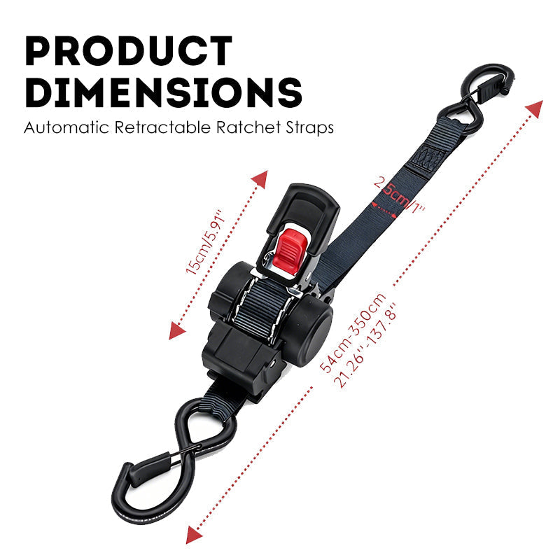 🛠Automatic Retractable Ratchet Tie-Down Strap