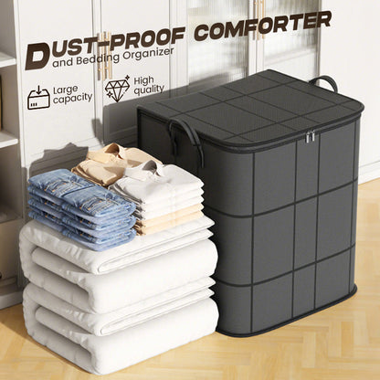 Spacious Foldable Fabric Zippered Storage Bin for Moving & Bedroom Closet📦