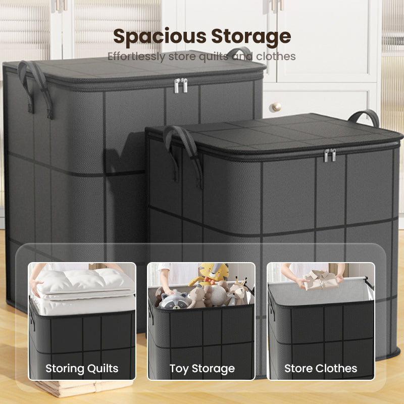 Spacious Foldable Fabric Zippered Storage Bin for Moving & Bedroom Closet📦