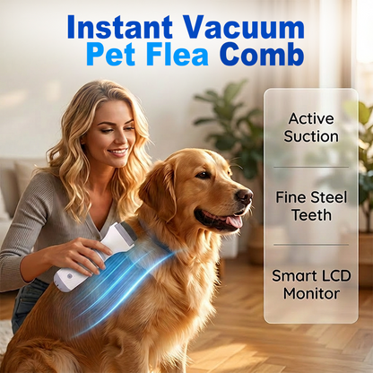 🐾 Electric Pet Flea Comb With Suction – Low-Mess Home Grooming Tool ✨