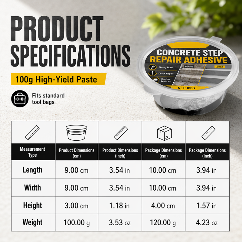 🧱 Concrete Step Repair Adhesive – Fix Cracks, Chips & Broken Edges Fast