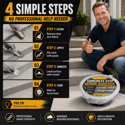 🧱 Concrete Step Repair Adhesive – Fix Cracks, Chips & Broken Edges Fast