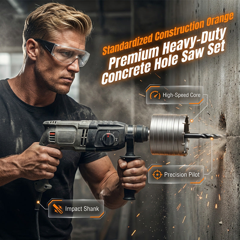 🔨 11-Piece Concrete Hole Saw Set ✨ Clean Drilling For Brick & Masonry