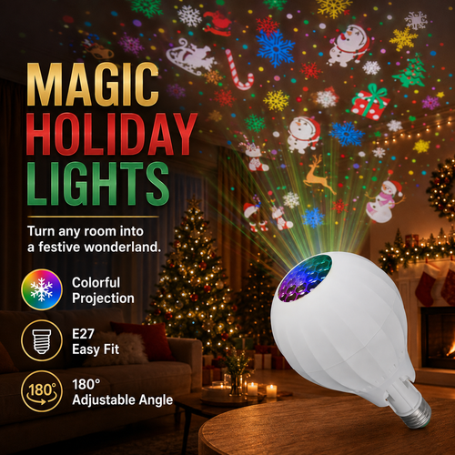 🎁2026 New Arrivals 50% OFF💥🎄 Turn Any Room Into a Christmas Wonderland! ✨ 16-Pattern Rotating Projector Bulb