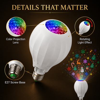🎁2026 New Arrivals 50% OFF💥🎄 Turn Any Room Into a Christmas Wonderland! ✨ 16-Pattern Rotating Projector Bulb