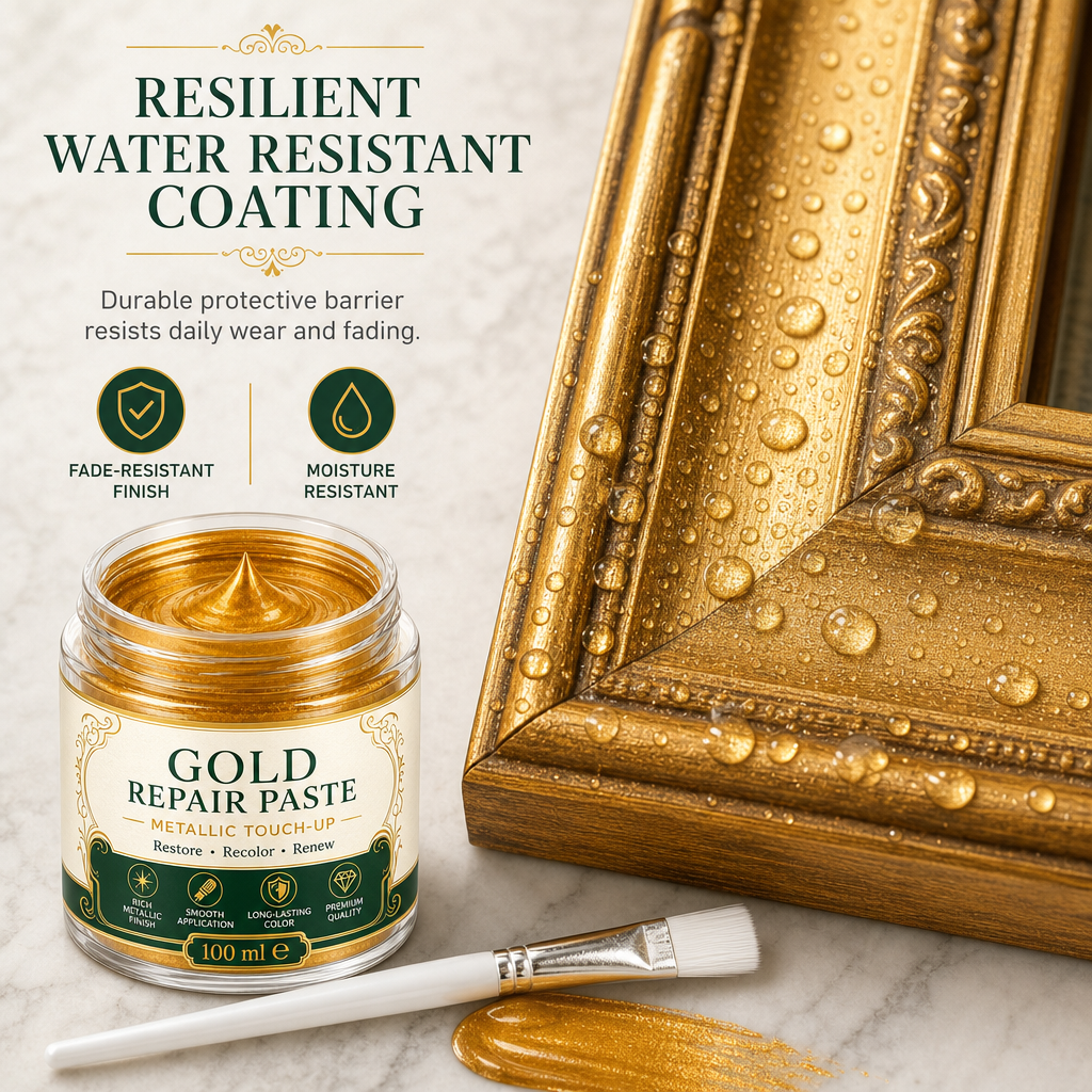 Gold Metallic Refinishing Repair Paste with Brush