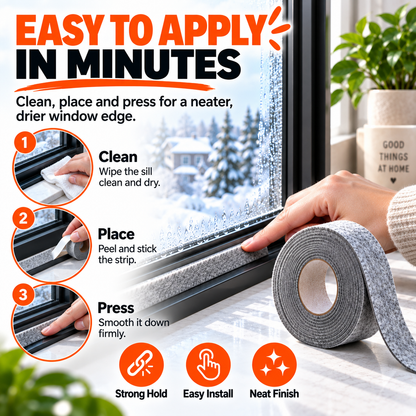 💧 Window Condensation Absorbent Felt Strip ✨ Peel & Stick Moisture Guard