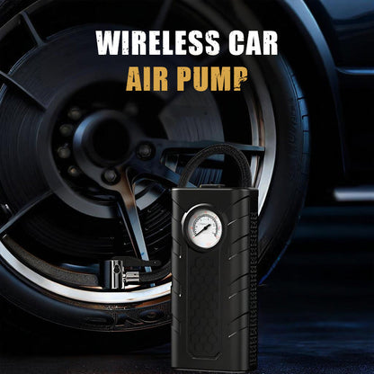 🚗 Cordless Car Air Pump ⚡ Fast Tire Inflator With Pressure Gauge