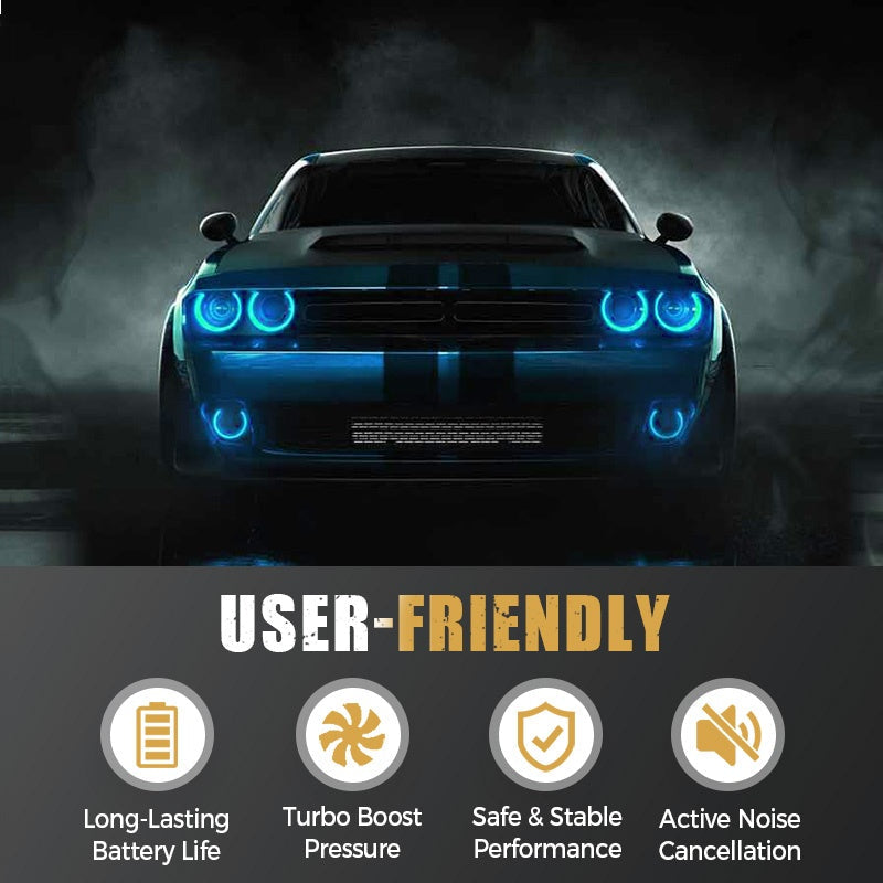 🚗 Cordless Car Air Pump ⚡ Fast Tire Inflator With Pressure Gauge