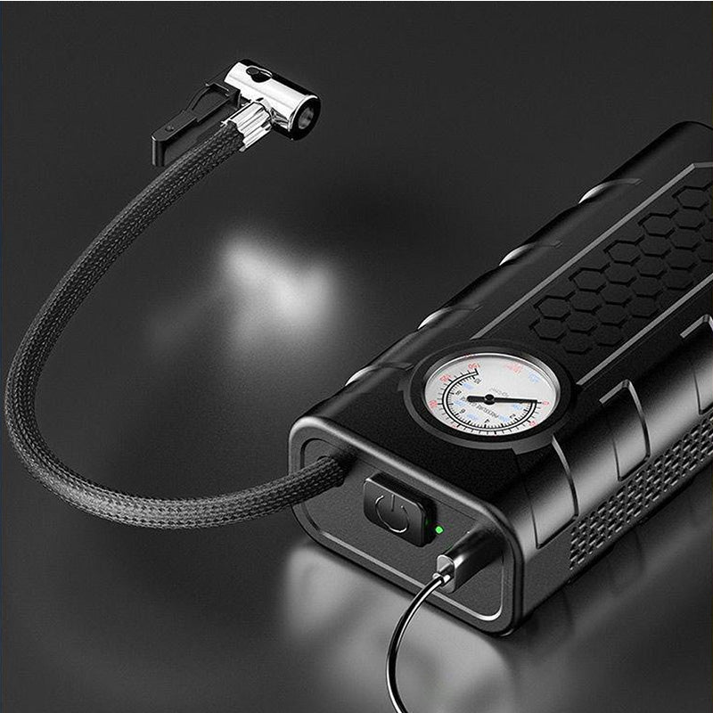🚗 Cordless Car Air Pump ⚡ Fast Tire Inflator With Pressure Gauge