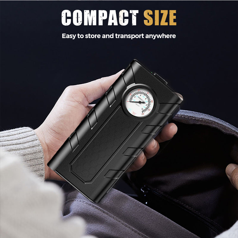🚗 Cordless Car Air Pump ⚡ Fast Tire Inflator With Pressure Gauge
