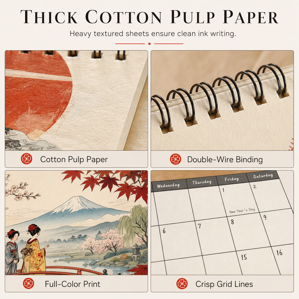 🗓️ Japanese Art Hanging Wall Calendar