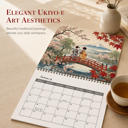 🗓️ Japanese Art Hanging Wall Calendar