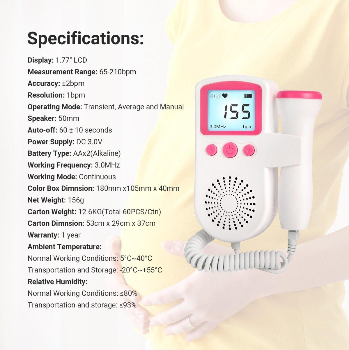 👶Fetal Doppler Baby Heart Monitor – LCD Display Pregnancy Heartbeat Detector